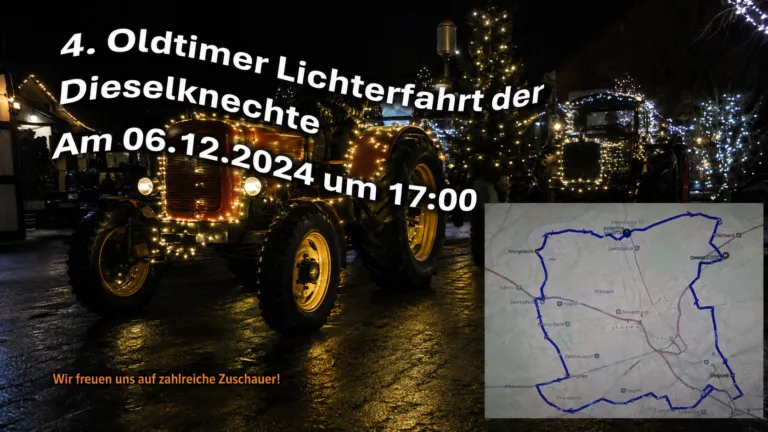 4. Oldtimer-Lichterfahrt der Dieselknechte – 7. Dezember 2024